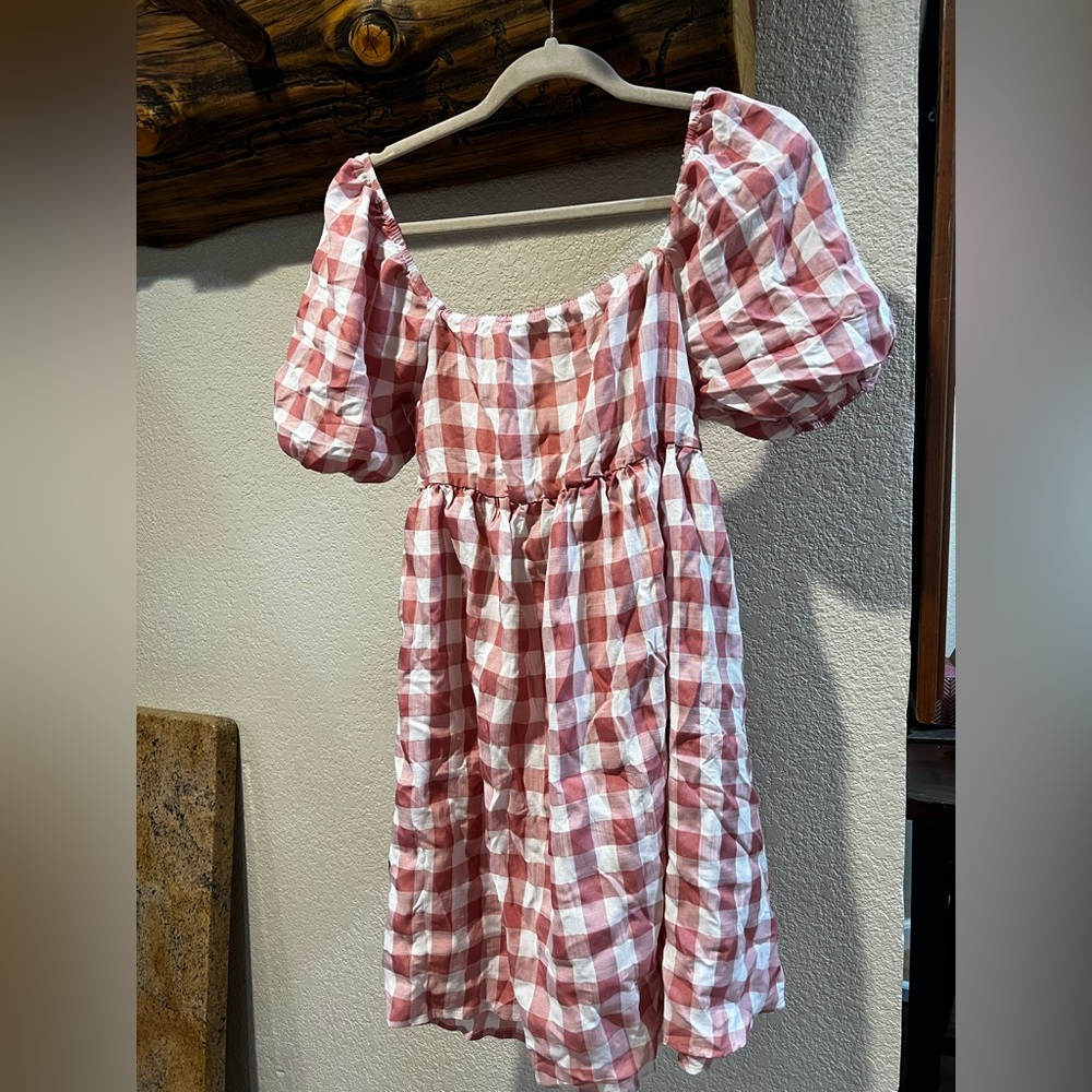 Red plaid dress